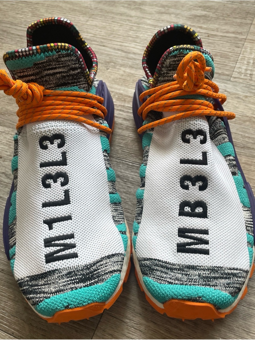 Size 10.5 - Adidas X Pharrell Williams Hu Race NMD Solar Pack Orange Aqua BB9528